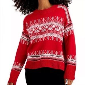 Tommy Hilfiger Red Fair Isle Pullover Sweater XL